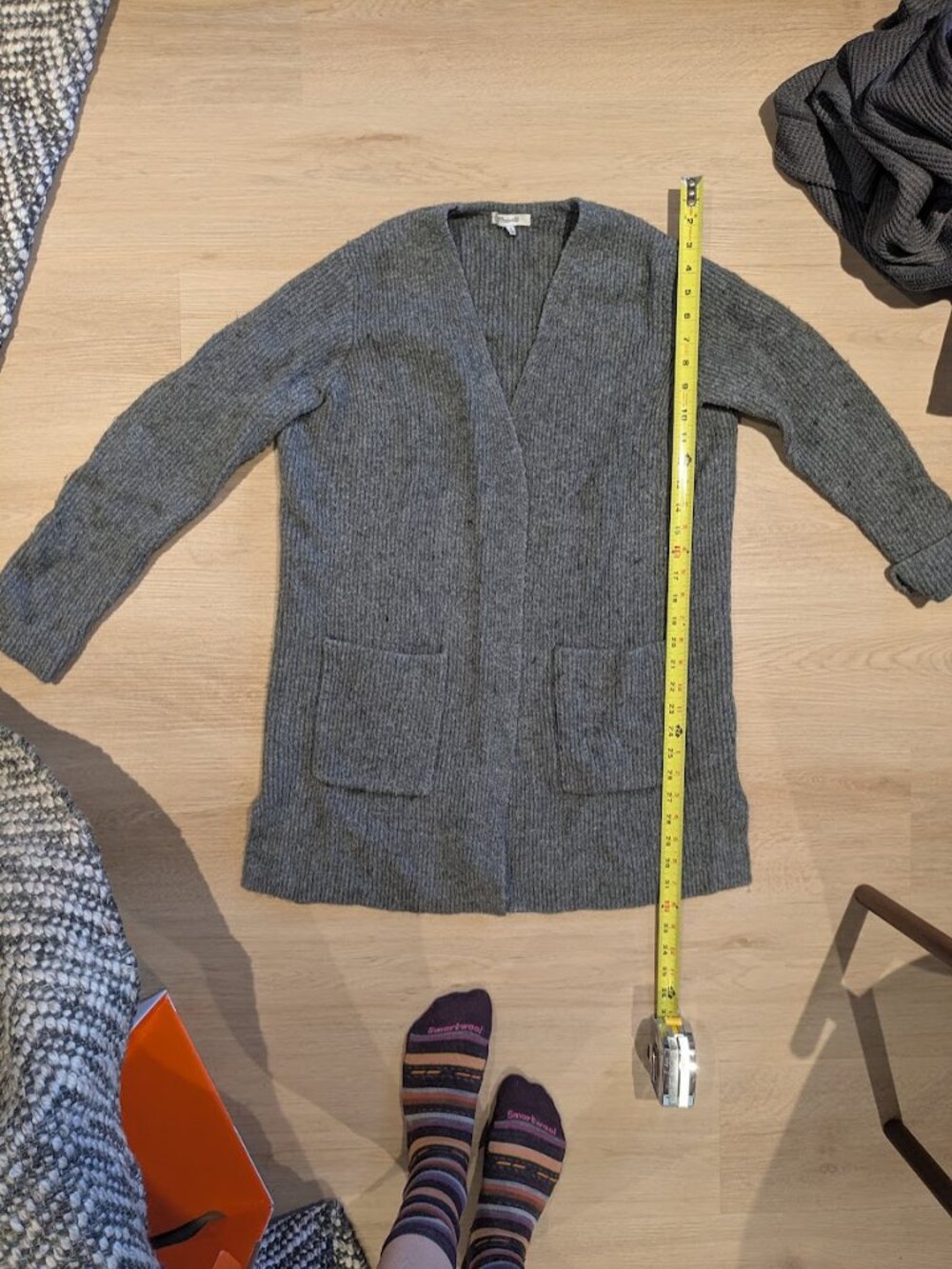 Madewell Grey Ribbed Cardigan Medium